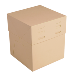 BOÎTES HAUTES PÂTISSERIE COUV. AJUSTABLE 'THEPACK'  20x20x19,5 CM NATUREL CARTON MICROCANAL (1 UNITÉ)