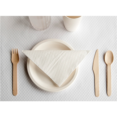 ASSIETTES 'BIONIC'  Ø 18x1,8 CM NATUREL BAGASSE (140 UNITÉ) – Image 2