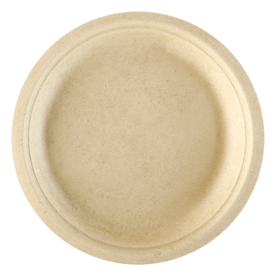 ASSIETTES 'BIONIC'  Ø 18x1,8 CM NATUREL BAGASSE (140 UNITÉ)
