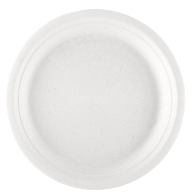 ASSIETTES 'BIONIC'  Ø 26x2,1 CM BLANC BAGASSE (140 UNITÉ)