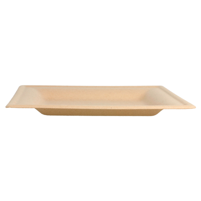 ASSIETTES CARRÉES 'BIONIC' 16x16x1 CM NATUREL BAGASSE (180 UNITÉ) – Image 2