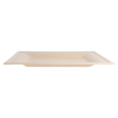 ASSIETTES CARRÉES 'BIONIC'  20x20x1 CM NATUREL BAGASSE (200 UNITÉ) – Image 2