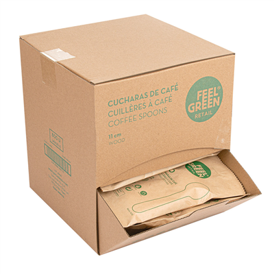 CUILLÈRES À CAFÉ  11 CM NATUREL BOIS (20 UNITÉ) – Image 2