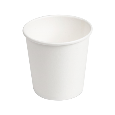 GOBELETS BOISSONS CHAUDES 1 PAROI 120 ML 230 + 18 PE G/M2 Ø6,2x4,5/6 CM BLANC CARTON (400 UNITÉ)