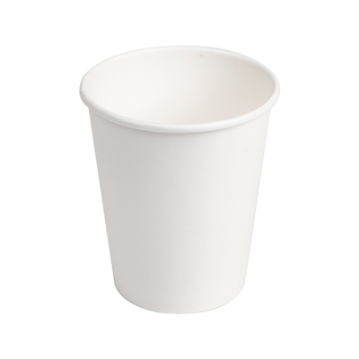 GOBELETS BOISSONS CHAUDES 1 PAROI 240 ML 280 + 18 PE G/M2 Ø8/5,6x9,2 CM BLANC CARTON (400 UNITÉ)