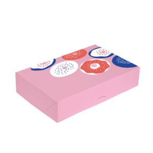 BOÎTES À BEIGNETS ANNEAUX, PLATE 'THEPACK'  250 G/M2 19x28x6 CM BLANC CARTON NANO-MICRO (100 UNITÉ)