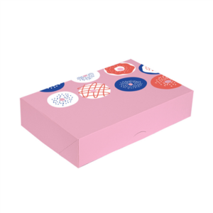 BOÎTES À BEIGNETS ANNEAUX, PLATE 'THEPACK'  250 G/M2 25x34x6 CM BLANC CARTON NANO-MICRO (100 UNITÉ)