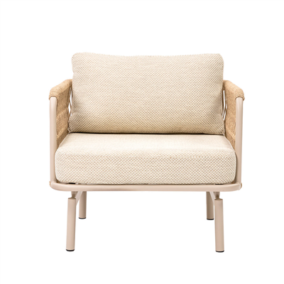 SET LOUNGE 4 PLACES AVEC TABLE SUPRA-TEK   BEIGE ALUMINIUM (1 UNITÉ) – Image 3