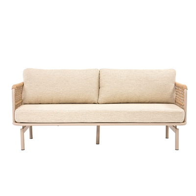 SET LOUNGE 4 PLACES AVEC TABLE SUPRA-TEK   BEIGE ALUMINIUM (1 UNITÉ) – Image 4