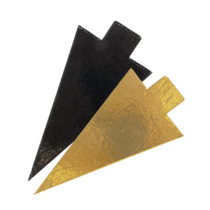 BASES TRIANGULAIRES DOUBLE FACE 950 G/M2 7,5x15,5 CM OR/NOIR CARTON (200 UNITÉ)