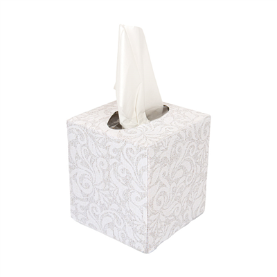 100 U. MOUCHOIRS EN PAPIER 2 PLIS "CUBE" 'DAMASCO'  11x11x12 CM BLANC CELLULOSE (1 UNITÉ) – Image 3