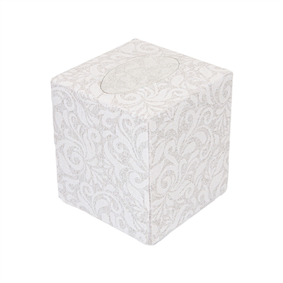 100 U. MOUCHOIRS EN PAPIER 2 PLIS "CUBE" 'DAMASCO'  11x11x12 CM BLANC CELLULOSE (1 UNITÉ)